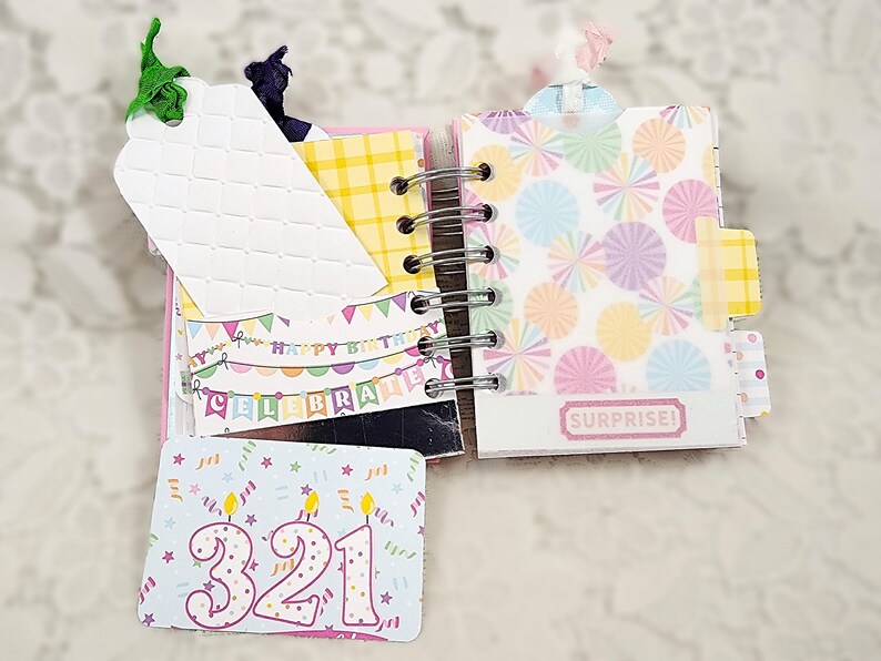 Happy Birthday Mini Notebook Journal With Cake Charm, Girl's Memory ...