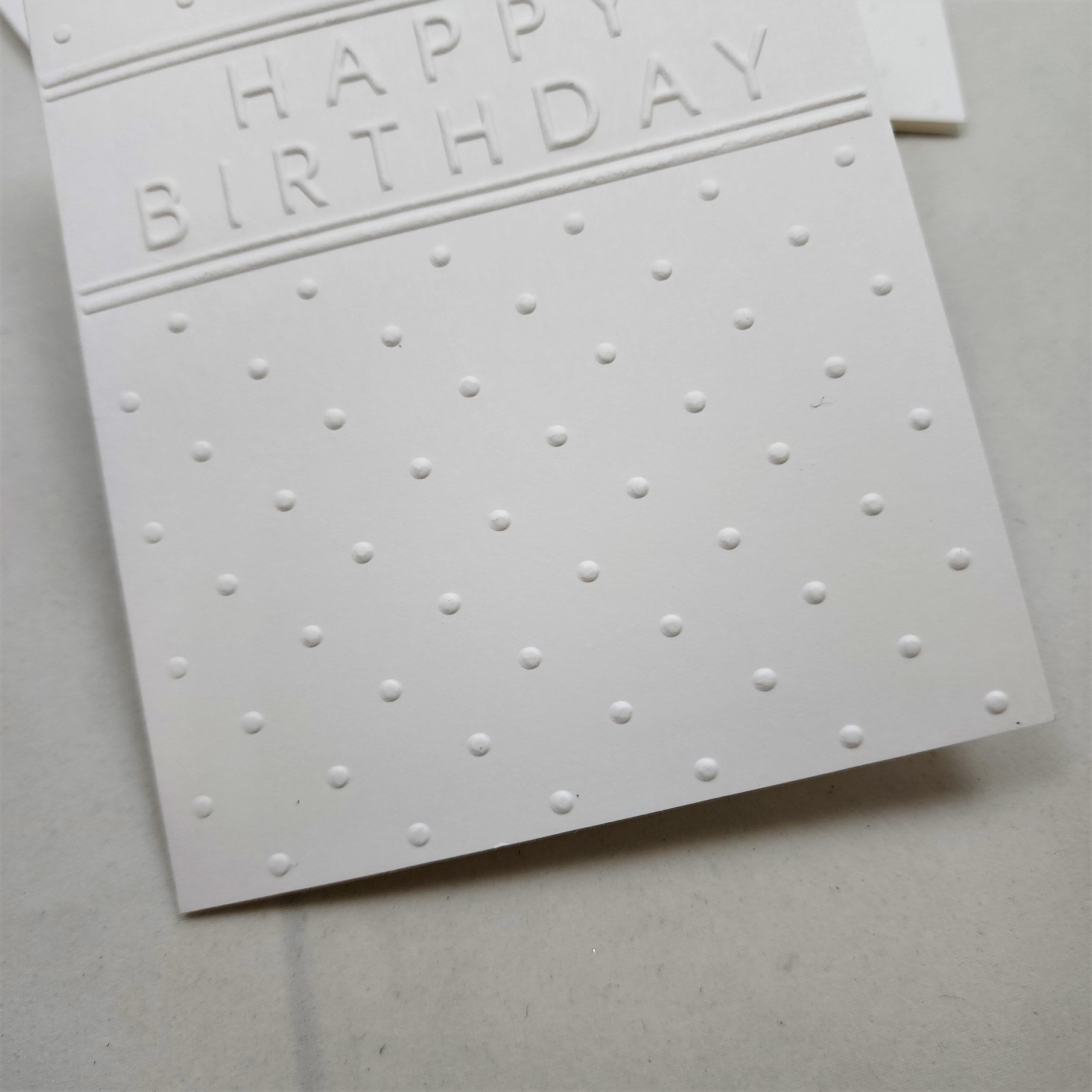 Embossed Happy Birthday Card Set: Handmade White Note Cards Hb018 - Etsy