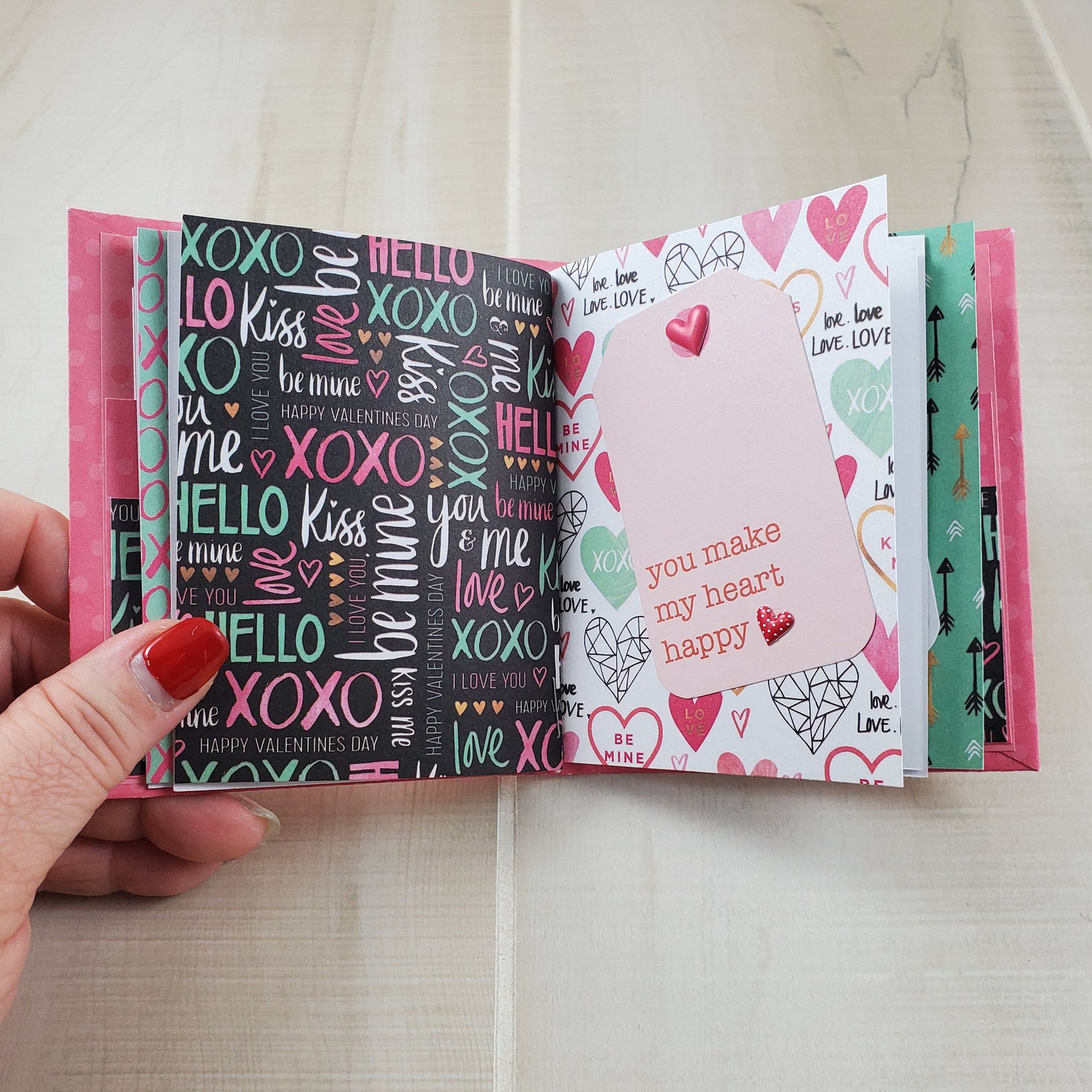 Mini Valentine Notebook Journal You Make My Heart Happy Etsy