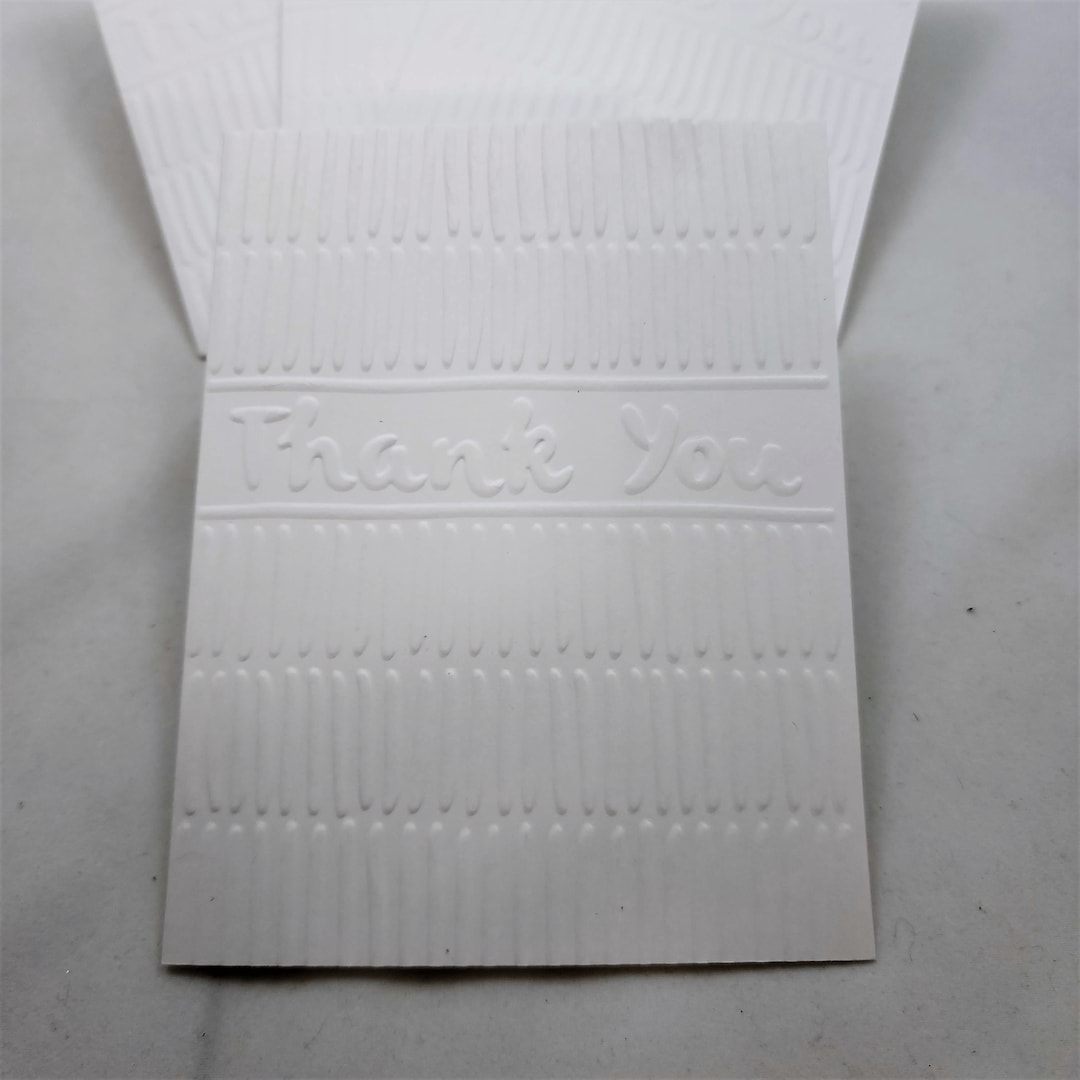 Thank You Set of Embossed Note Cards, Thank You Card, Blank Note Card