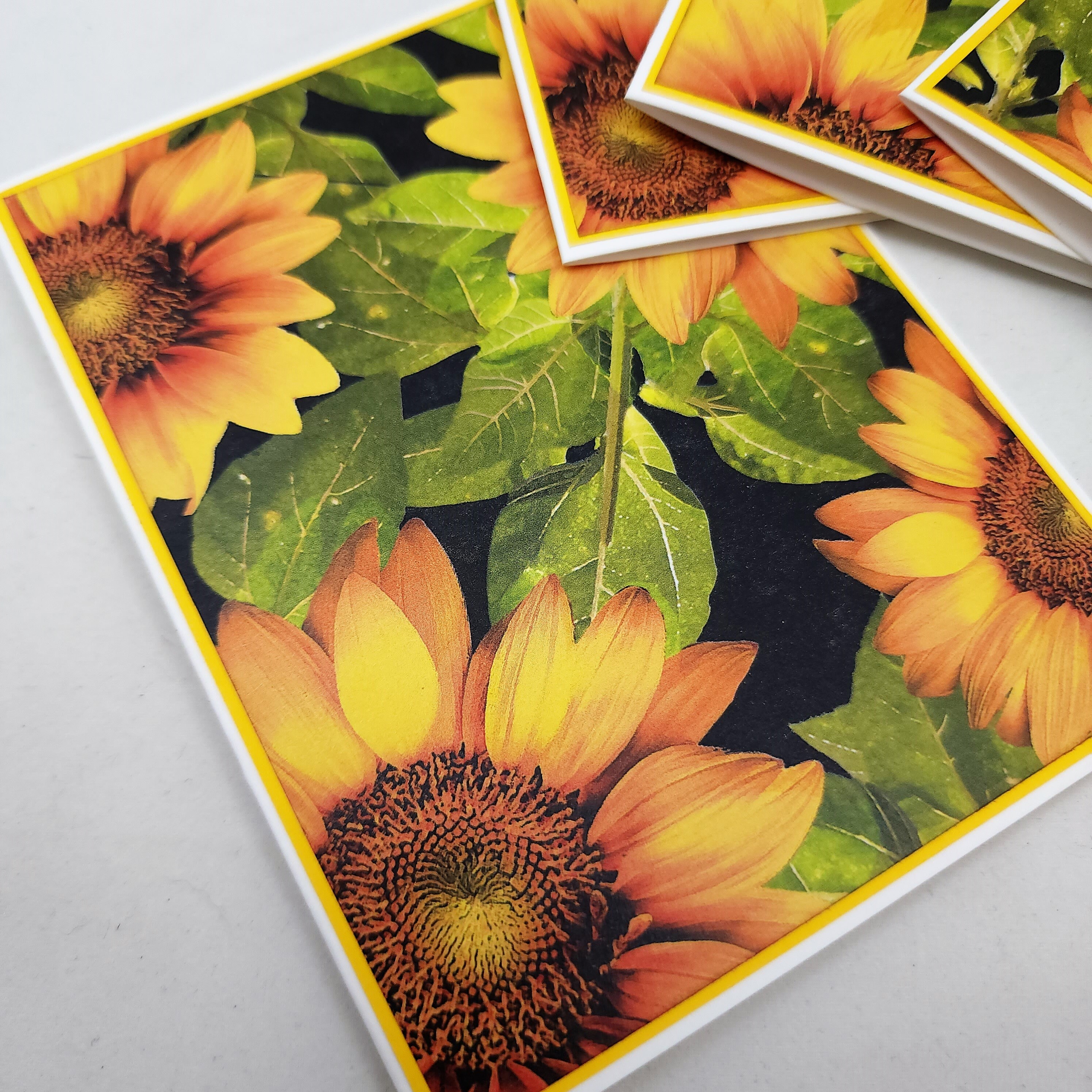 Sunflower Note Card Set Floral Note Cards Sunflower Cards Etsy