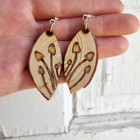 Handmade wooden earrings online