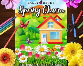 Spring Charm - 25 Unique Hand-Drawn Illustrations, Printable Pages for Stress Relieving, for Relaxation, Instant download PDF