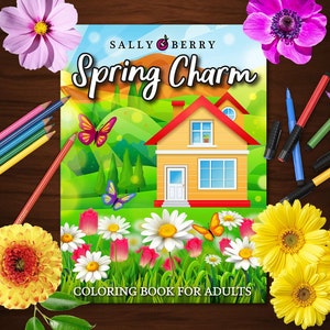 Spring Charm - 25 Unique Hand-Drawn Illustrations, Printable Pages for Stress Relieving, for Relaxation, Instant download PDF
