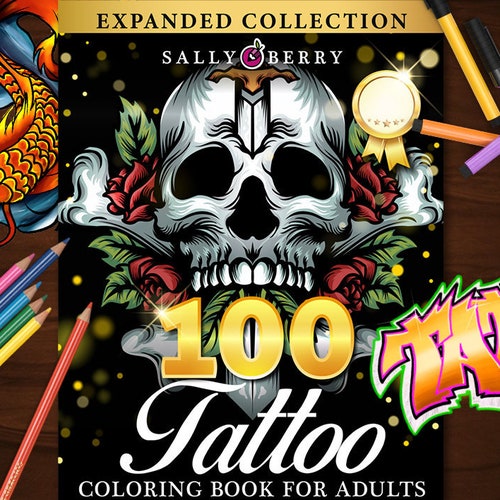 Tattoo Art Coloring Book Digital Instant Download - Etsy
