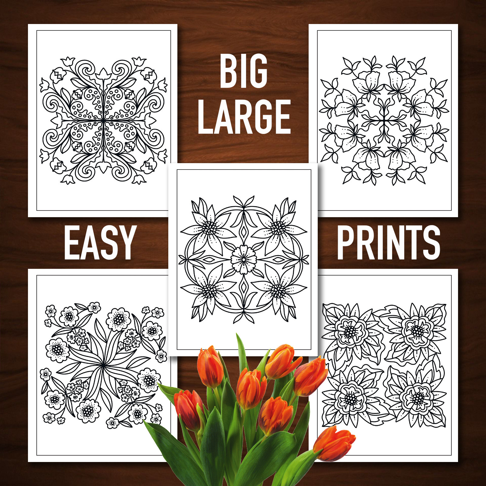 Flower Mandalas Coloring Book Amazing Patterns for Stress | Etsy