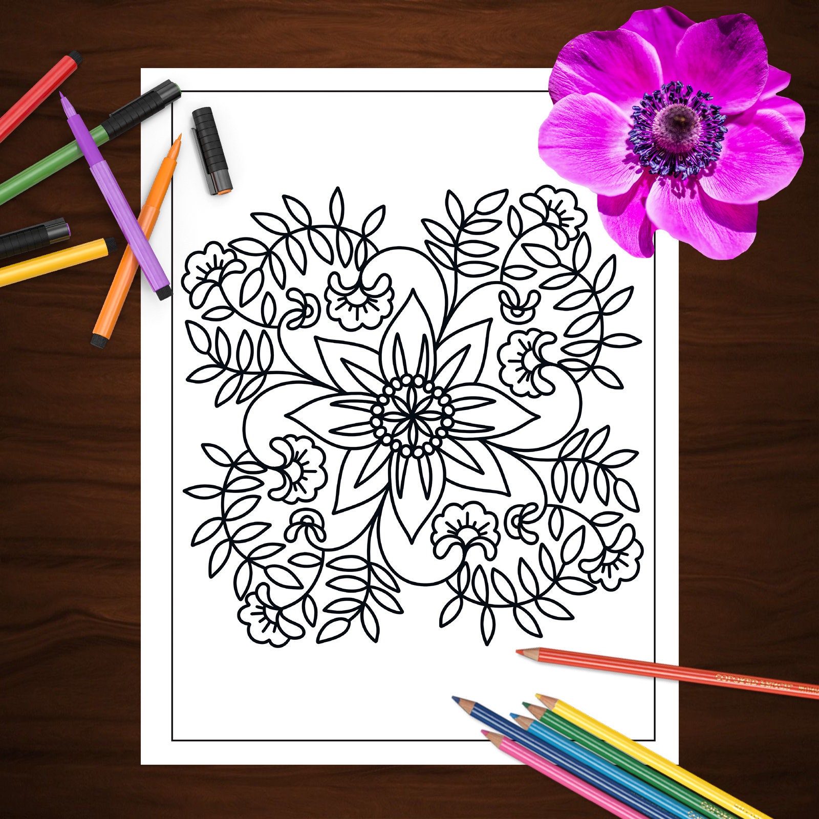 Flower Mandalas Coloring Book Amazing Patterns for Stress - Etsy