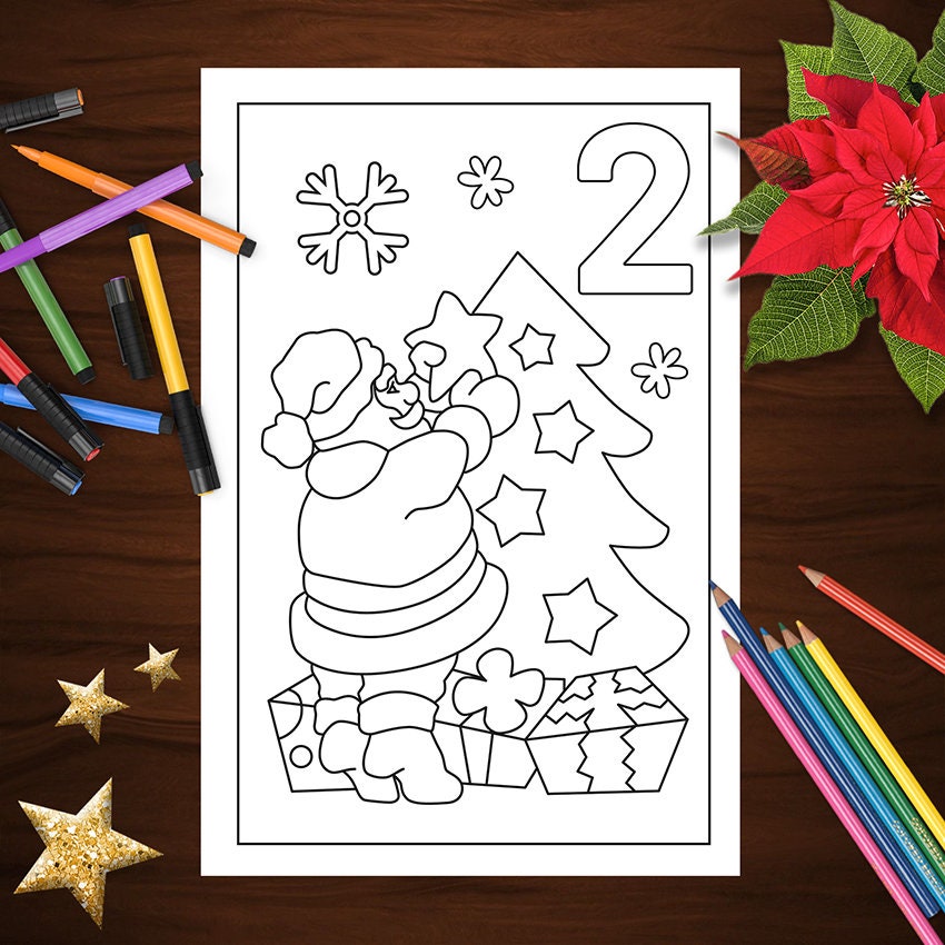 Advent Calendar Coloring Book VOL.1: 25 Numbered Printable Christmas ...