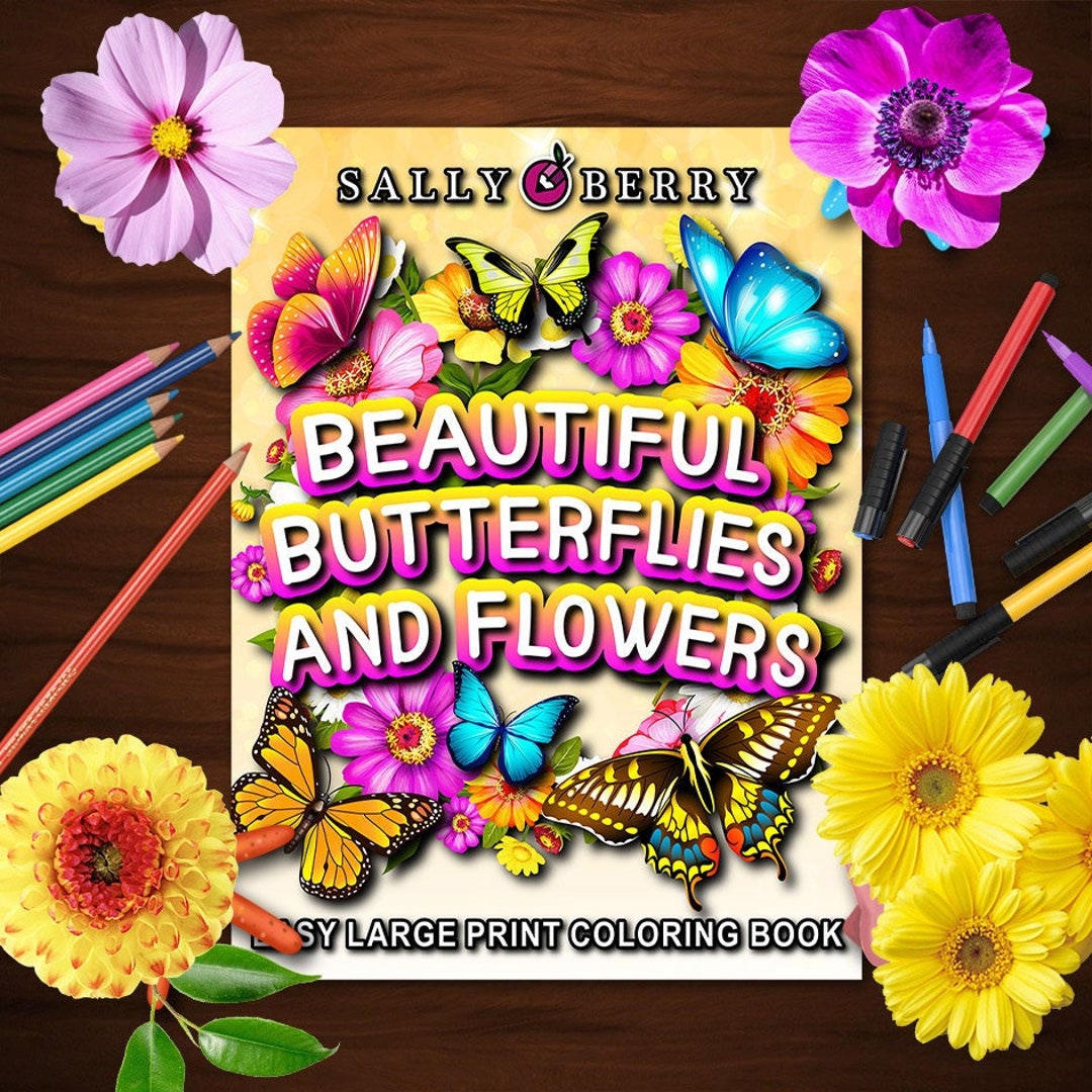 Butterfly Coloring Books For Women: Large Print Butterflies Colouring Book  for Adults - 50 Pages of Beautiful Butterflies to Color for Relaxation & St  (Paperback)