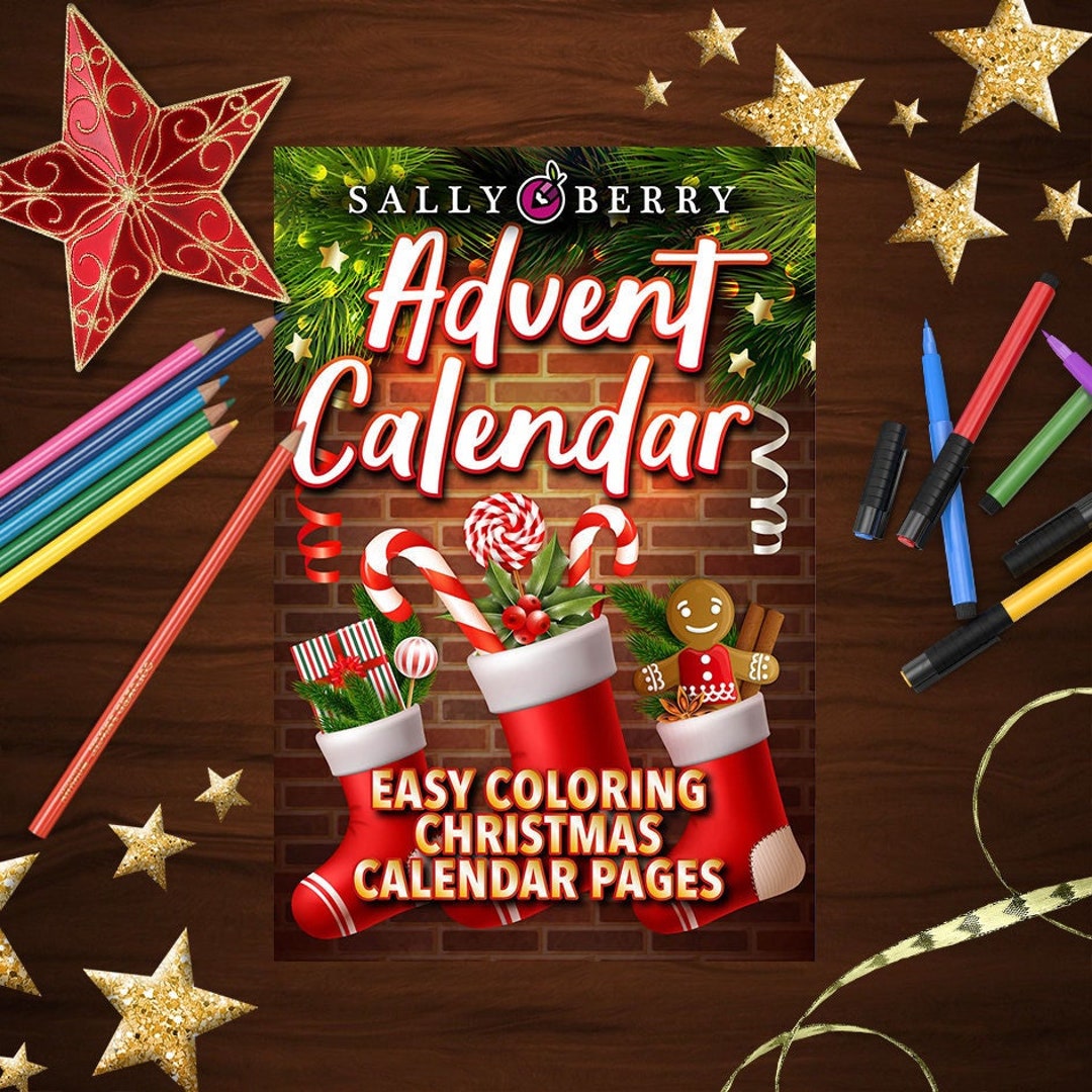 Advent Calendar Coloring Book VOL.2 25 Numbered Printable Christmas