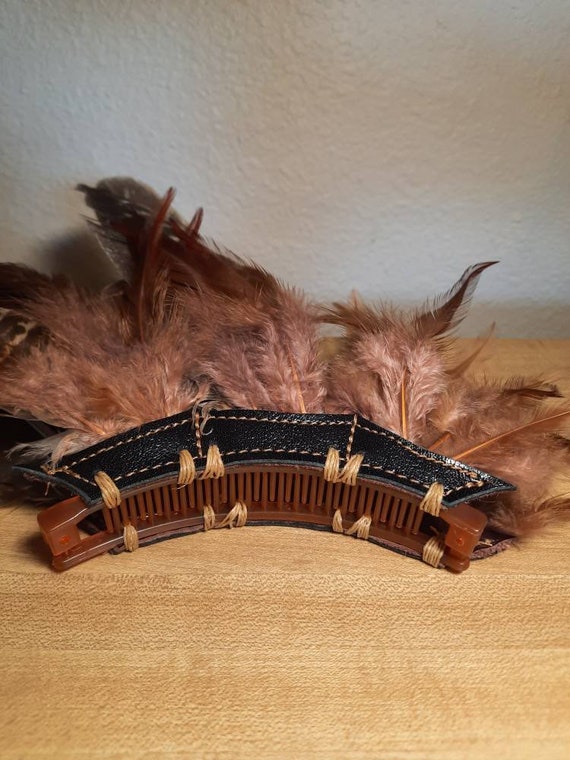 Stunningly Beautiful Feathered Hair Clip. I