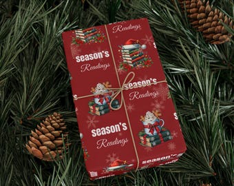 Book Lover Christmas Wrapping Paper, Literary Gift Wrap
