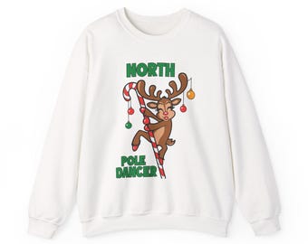 North Pole Dancer Sweatshirt | Reindeer Candy Cane Christmas Design