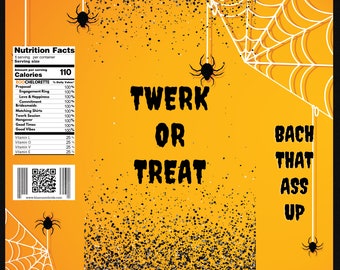 Twerk Or Treat HALLOWEEN BACHELORETTE CHIPBAGS- Digital Chip Bag Template - Bach Favor Bags - Instant Download Printable Chip Bags