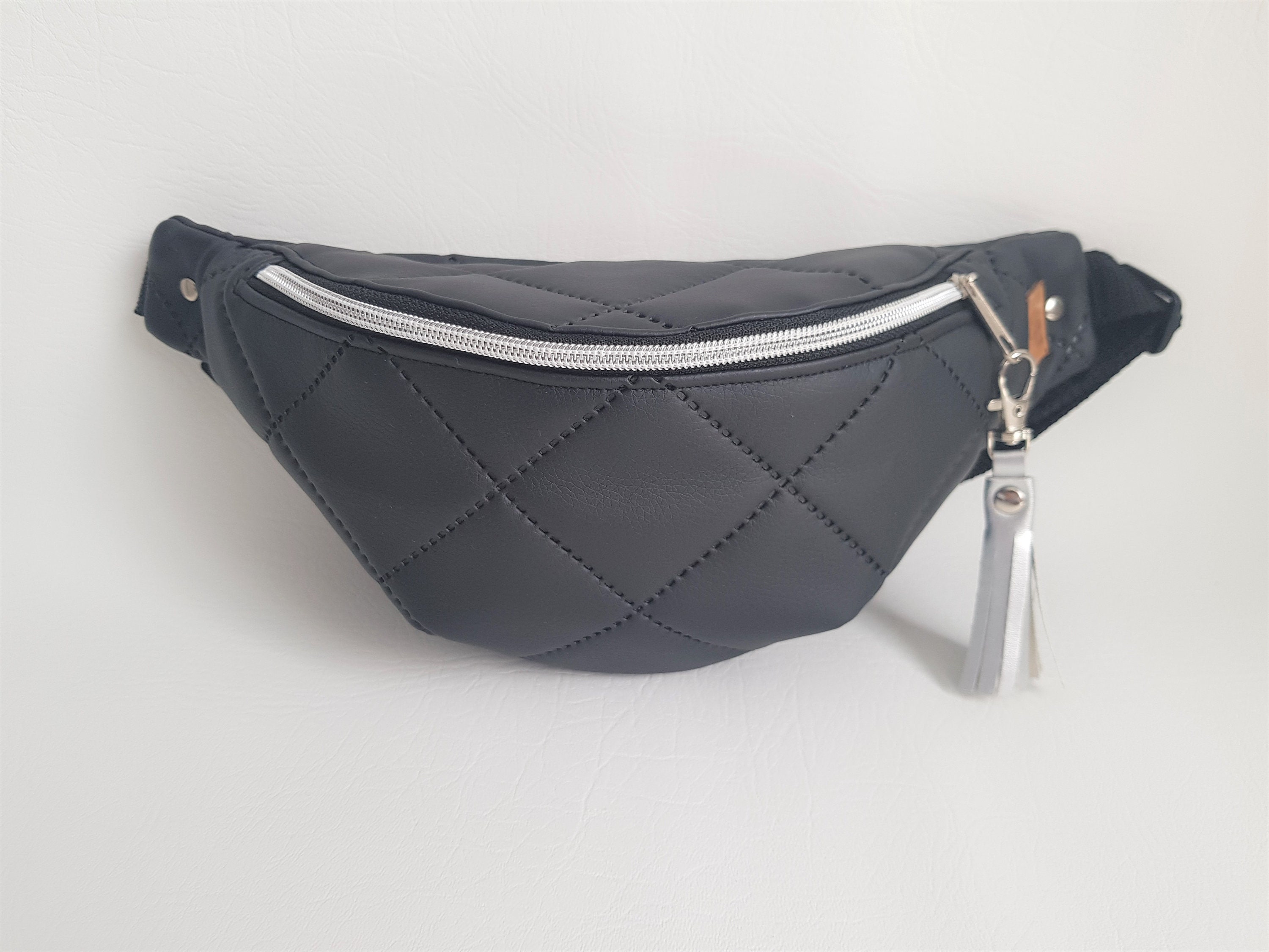 Women/Ladies Pu Leather Bum Bag Black Leather Fanny Pack Bum Etsy