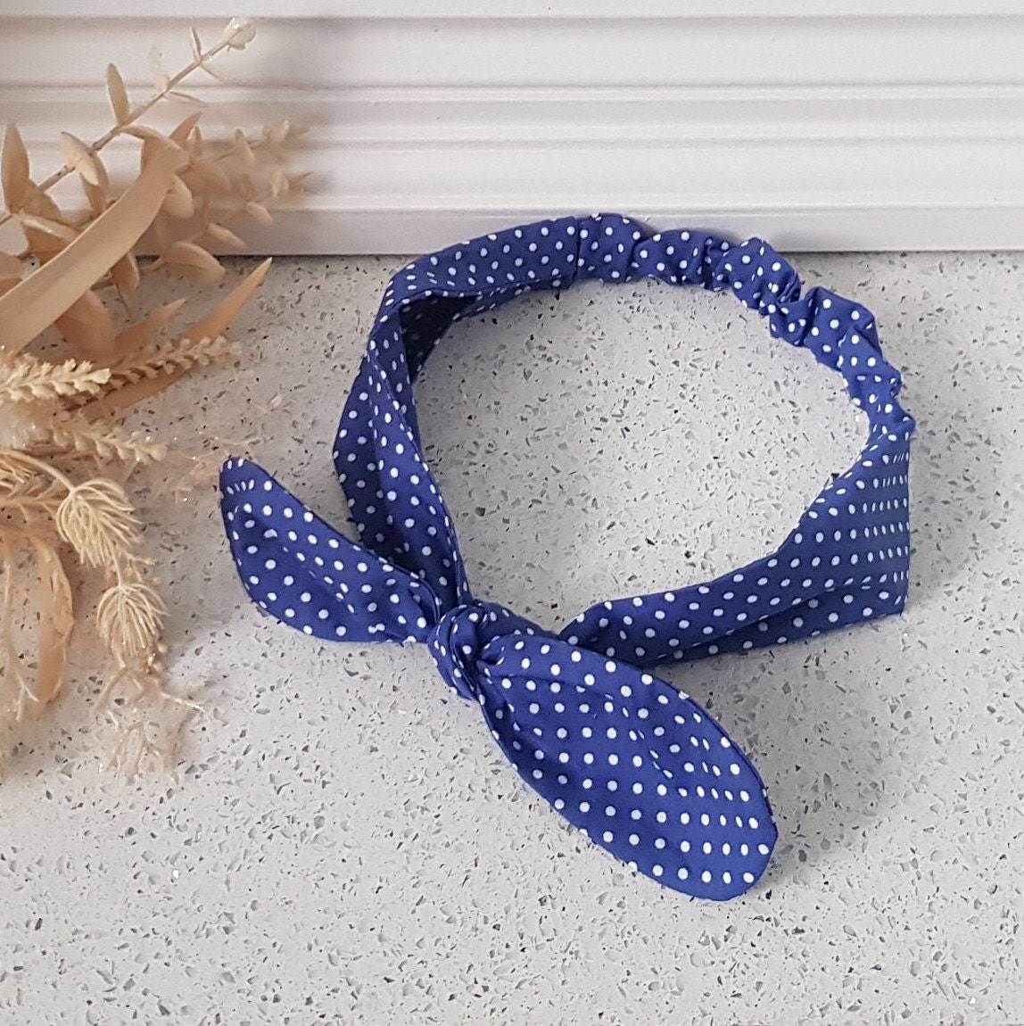 Polka Dot Knotted Bow Headbands Adjustable Non-Slip Hair Accessories Amazon.com : Polka Dot Bunny Ear Knotted Bow Headbands  main image 4