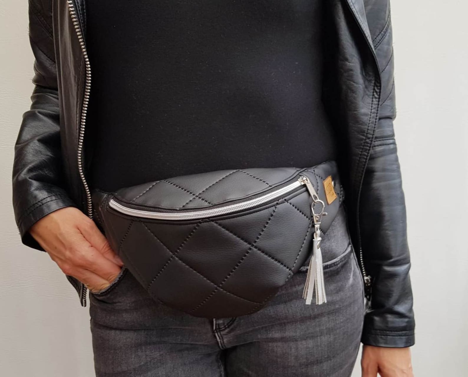 Women/Ladies Pu Leather Bum Bag Black Leather Fanny Pack Bum Etsy