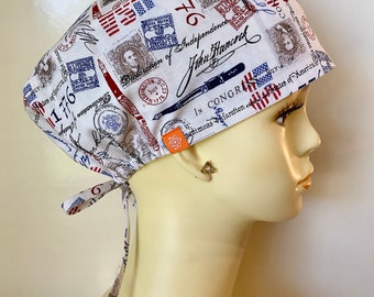Independence Scrub Cap with Buttons, Scrub Hat, Surgical Hat. Historical Cap.