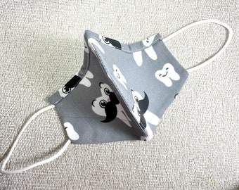 Teeth Mustache You a Mask with Nose Wire. 100% Cotton, Washable, Triple Layer Cotton Face Mask.