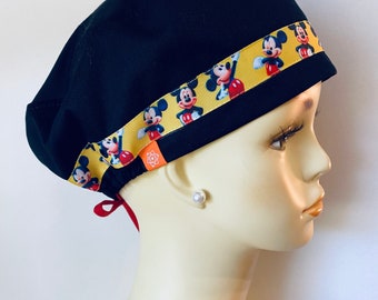 Dancing Mickey Scrub Cap, Surgical Cap, Scrub Hat. Unisex. Adjustable for all hair styles.