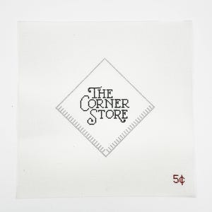 The Corner Store Beverage Napkin Needlepoint Canvas