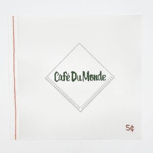 Cafe Du Monde Beverage Napkin Needlepoint Canvas