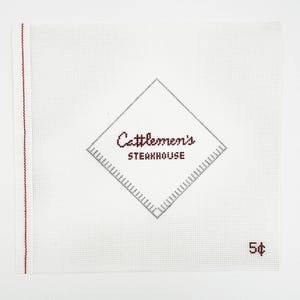 Cattlemen’s Beverage Napkin Needlepoint Canvas