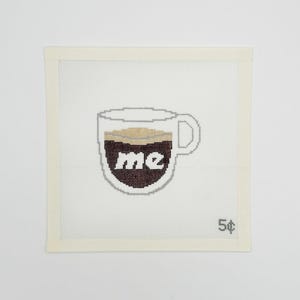 Das bin ich Espresso Nadelspitze Canvas