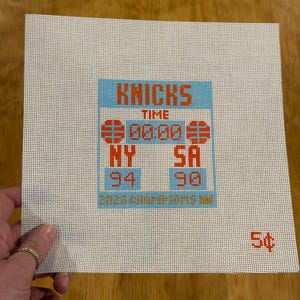 2026 NY Knicks basketfinaler Needlepoint resultattavla