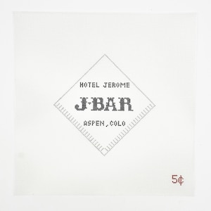 J-Bar Beverage Napkin Needlepoint Canvas