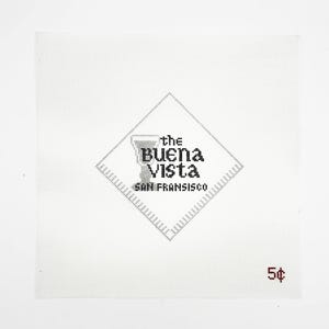 The Buena Vista Beverage Napkin Needlepoint Canvas