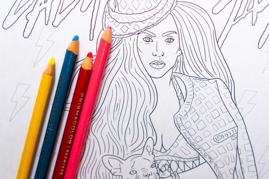 LADY GAGA - Printable Adult Coloring Page (digital Download) - Etsy