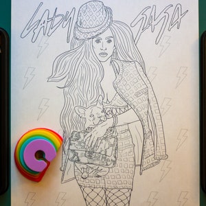 LADY GAGA - Printable Adult Coloring Page (digital Download) - Etsy