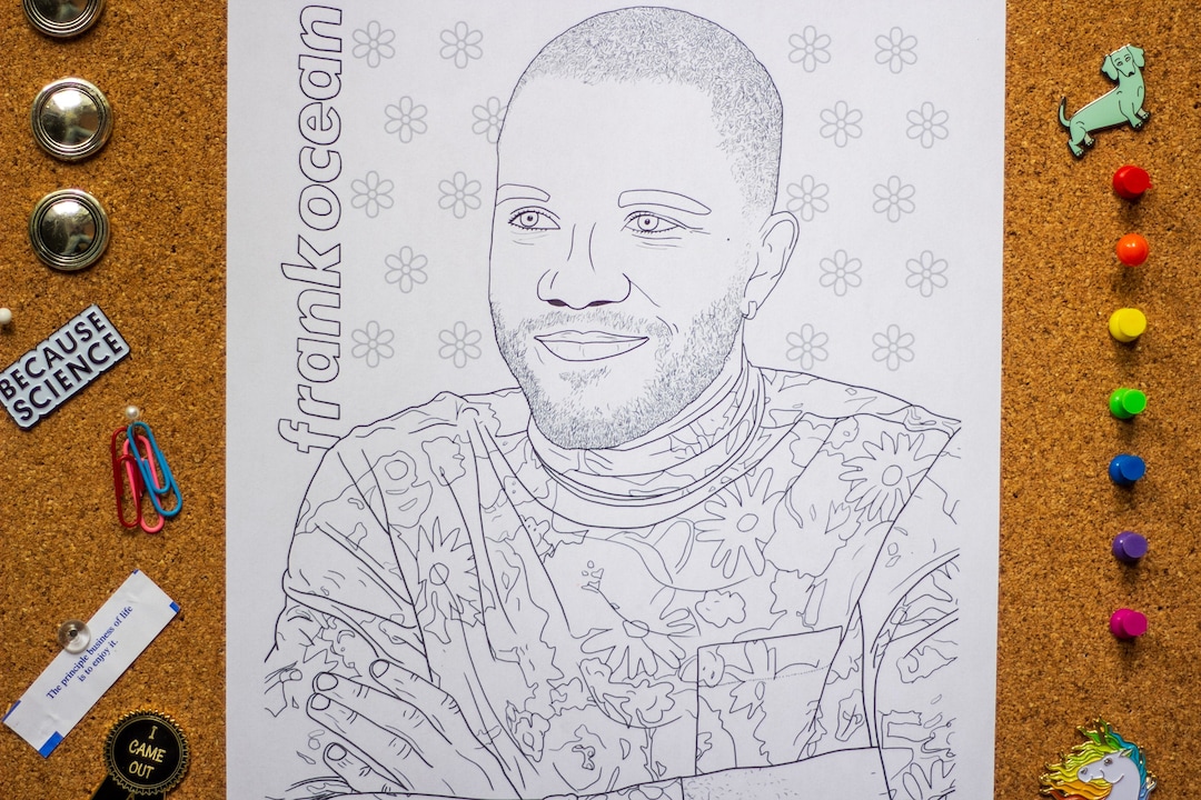 FRANK OCEAN - Printable Adult Coloring Page (digital Download) - Etsy