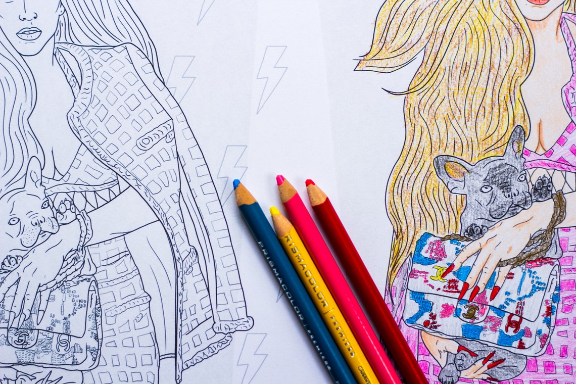 LADY GAGA Printable Adult Coloring Page digital Download - Etsy