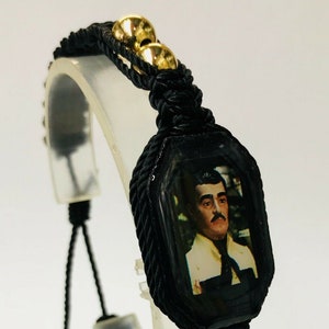 Pulsera de Jesus Malverde BK doppel tejida vergoldete Perlenarmband hecha a mano
