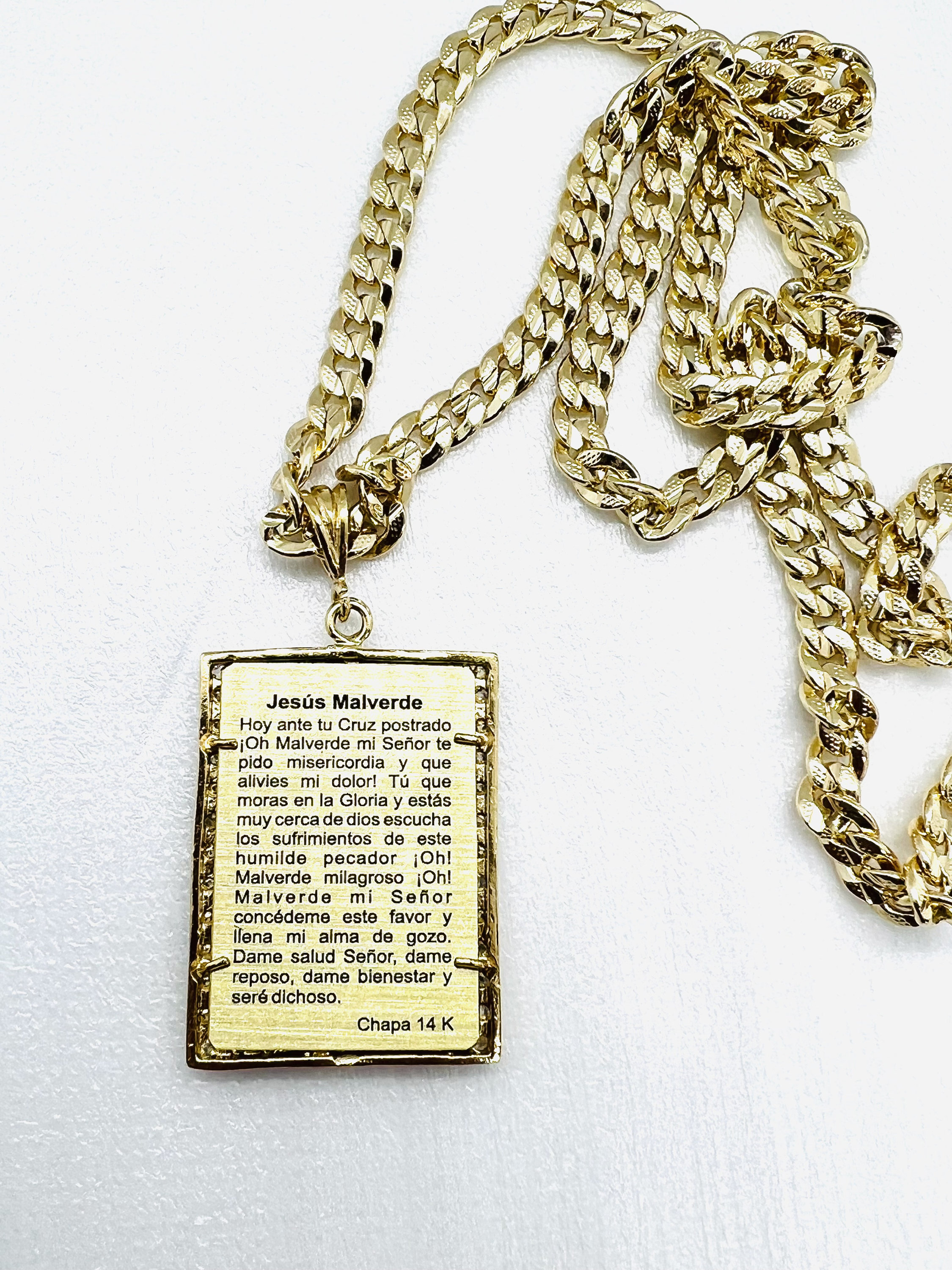 Medalla de Jesus Malverde en imagen laser y cadena cubana oro - Etsy