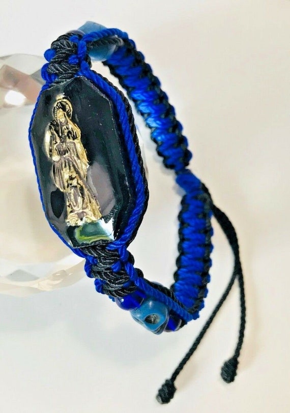 Santuario Jewelry Holy death keychain 7 powers 7 skulls colors beads handmade