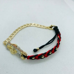 Pulsera XL San Judas Tadeo 5X oro Chapeado en estilo Aracne con cadena