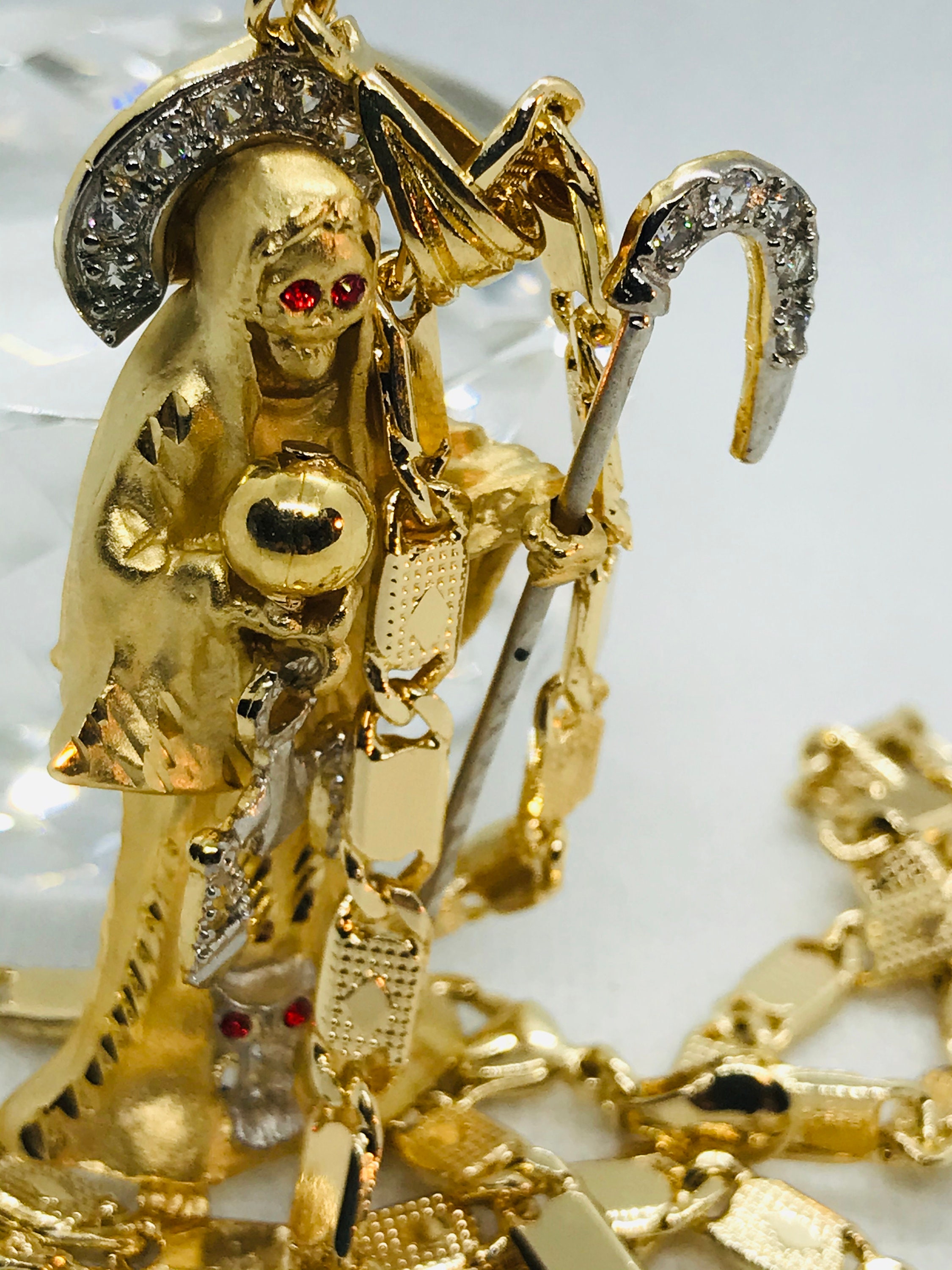 Santa Muerte 5X Layered Gold Filled 3D Pendant Holy Death and Etsy Canada