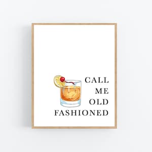 Llámame Old Fashioned Print, Bar Decor, Printable Art, Old Fashioned, Home Decor, Cocktail wall art, Trendy wall décor, Downloadable art