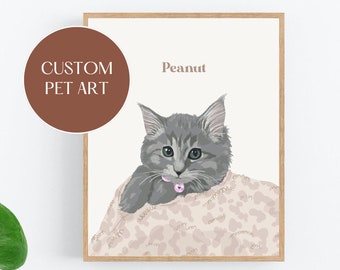 Ilustración personalizada de mascota, ilustración personalizada, retrato de mascota, ilustración digital, arte digital, regalo personalizado, dibujo de mascota