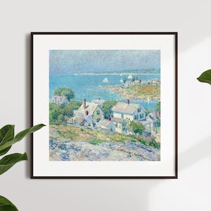 New England Headlands, Frederick Childe Hassam, Famous Painting, Vintage Landscape Painting, Coastal Decor Wall Art