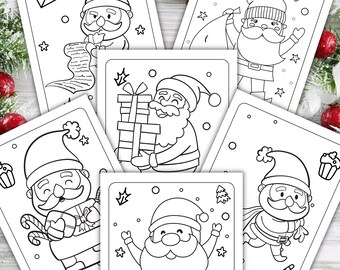 Santa Claus Christmas Coloring Pages for Kids, Christmas Printables, Christmas Activities, Road Trips, Preschool, School Age Kids Printable