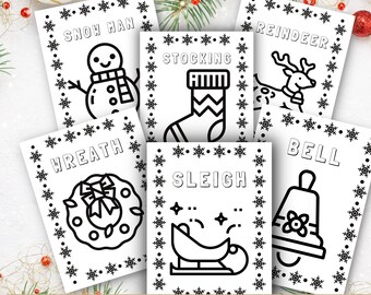 Christmas Coloring Pages for Kids, Christmas Printable, Christmas Activities, Coloring Book, Santa Claus, Reindeer, Christmas Tree
