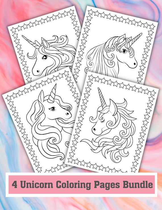 Unicorn Coloring Pages for Kids, Printable Coloring Pages, Birthday Party, Preschools, School Coloring Pages, Road Trip Coloring Page