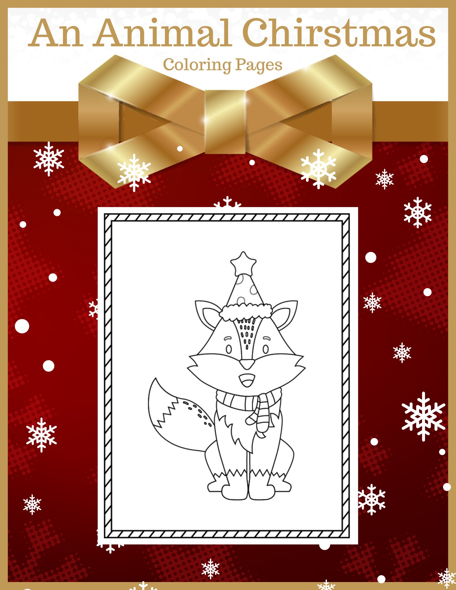 Animal Christmas Coloring Pages for Kids, Christmas Printable ...
