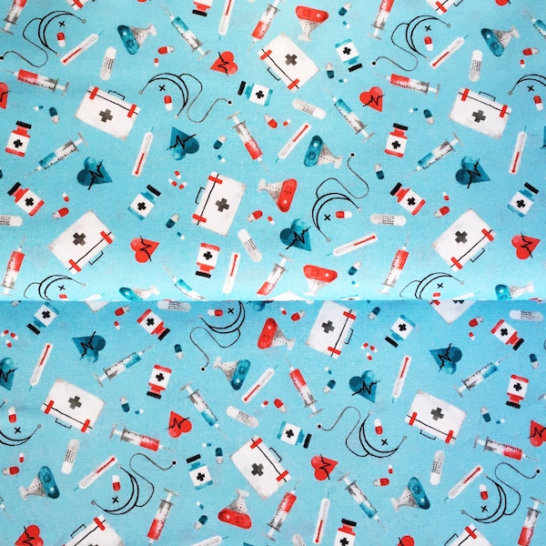 premium 100% cotton poplin/high quality cotton fabric/medical print/doctor print/sanforized cotton fabric/ 1/2 yard