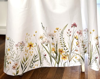 percal exclusivo 100% algodón/tela de algodón de alta calidad/borde de acuarela/tela floral/tela de vestido/borde floral/tela de falda/ 1/2 yarda