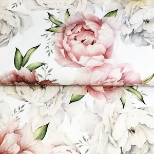 exclusive premium 100% cotton percale/high quality cotton fabric/watercolor flowers/floral fabric/vintage flowers/designer fabric/ 1/2 yard